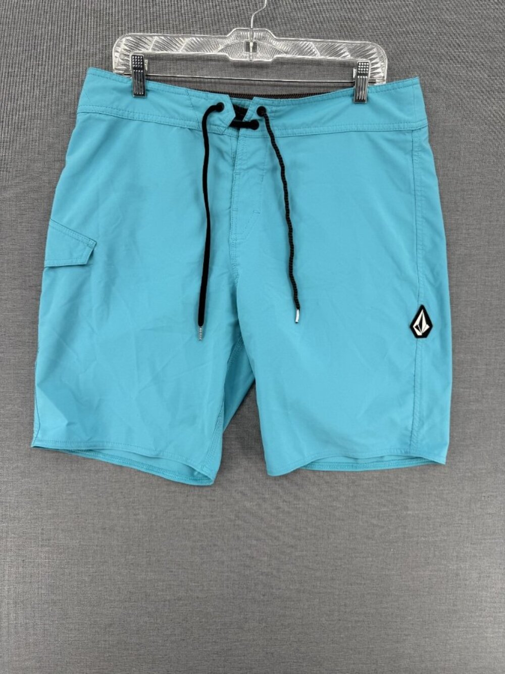 Volcom Mod-Tech Board Shorts Mens 33 9" Blue Repreve Swim Trunks Drawstring